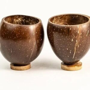 Brown Round Polished Coconut Shell Glasses, For Drinking Use, Size : Standard