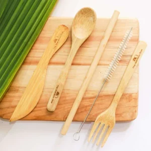 Bamboo Cutlery Spoon Fork Knife Bamboo Straw